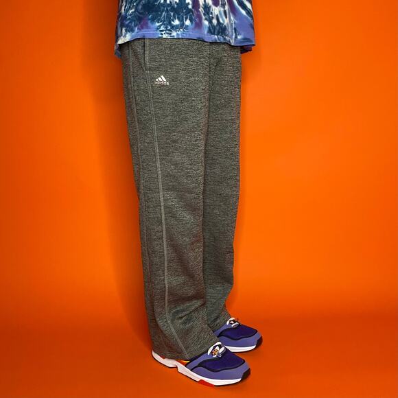 Adidas Sweatpants Dark Grey Polyester Baggy Fit Climawarm - Picture 1 of 4